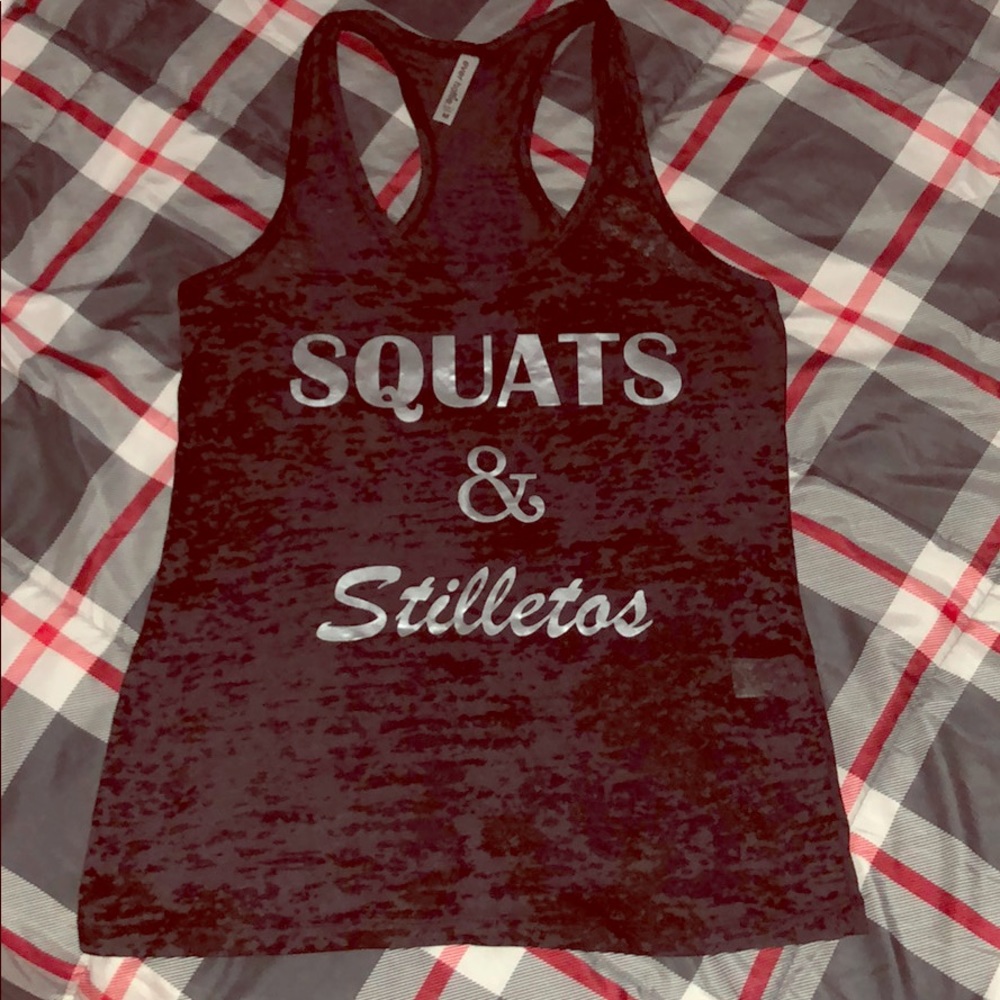 Squats and Stilletos work out tanks size medium